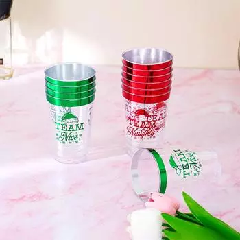 Рождественская декоративная домашняя вечеринка кофейные напитки фруктовый сок газированная вода пластиковые праздничные принадлежности 20pc красный