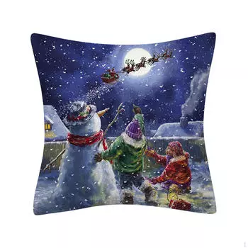 Рождественская декоративная подушка-чехол, милая, забавная, 1818 дюймов, универсальный квадратный чехол, декор