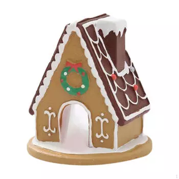 Рождественская деревенская фигурка домика, центральный элемент стола, декоративное украшение из смолы для офиса