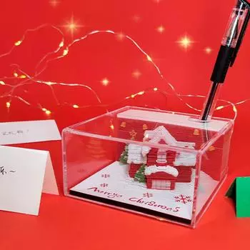 Рождественская деревня Дом 3D блокнот эстетический настольный художественный листы Примечание 174 Бумага Ручка Праздник Hol T9N6 1pc-One size