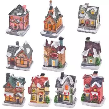 Рождественская деревня Light Up, светодиодная подсветка White, Рождественская деревня, Рождество, Украшение интерьера дома One Size