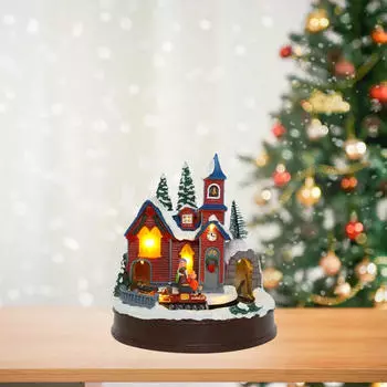 Рождественская деревня Статуи Сцена Декоративные Коллекционные Украшения Праздник