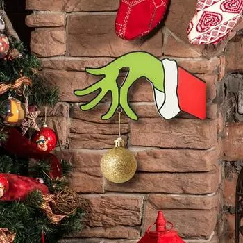 Рождественская деревянная дверная табличка, дверная табличка, удобное для детей украшение входной двери для внутреннего и наружного оформления окон фермерского дома Left Hand