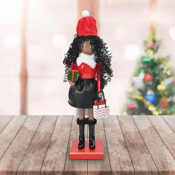 Рождественская деревянная фигурка-украшение «Щелкунчик» высотой 14,96 дюйма, традиционная скульптура, кукла-фигурка для