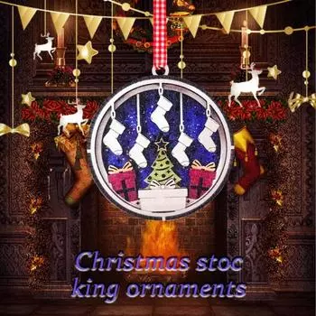 Рождественская деревянная подвеска 3D многослойные рождественские чулки подвесное украшение праздничное украшение на елку