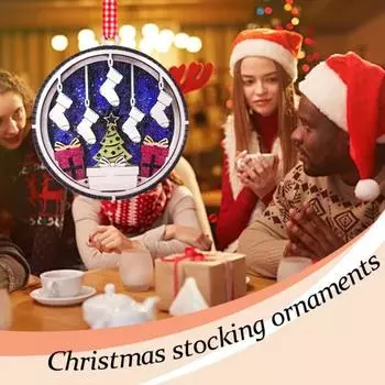 Рождественская деревянная подвеска 3D многослойные рождественские чулки подвесное украшение праздничное елочное украшение для семейного праздника декор 1pc