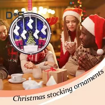 Рождественская деревянная подвеска 3D многослойные рождественские чулки подвесное украшение праздничное елочное украшение для семейного праздника декор 1pc