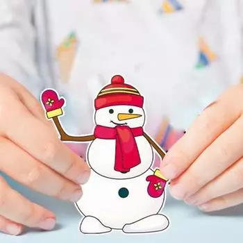 Рождественская детская книжка-раскраска Санта-Клаус Снеговик Снежинка Водонепроницаемая самоклеящаяся ПВХ Детская праздничная наклейка Наклейка на стену Фестивальный подарок A