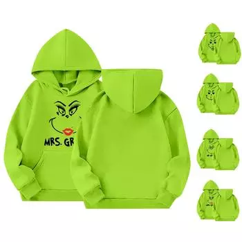 Рождественская детская толстовка с длинным рукавом, легкая повседневная толстовка с капюшоном, свободная, удобная детская толстовка 110 циан