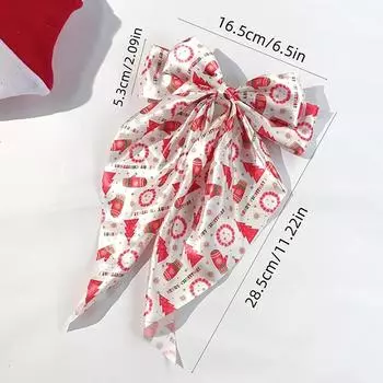 Рождественская длинная лента бант повязка на голову женская ткань снежинка заколка для волос шпилька заколка для девочек праздничные аксессуары для волос A2