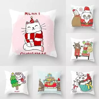 Рождественская домашняя наволочка с изображением лося, рождественская кровать с принтом, домашний декор, наволочка, рождественская декоративная наволочка 40x40cm