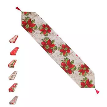 Рождественская дорожка для стола с принтом флага, износостойкая, устойчивая к грязи, рождественская настольная дорожка для рождественской вкладки Santa Model