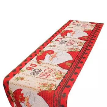 Рождественская дорожка для стола с принтом флага, износостойкая, устойчивая к грязи, рождественская настольная флаг для Рождества