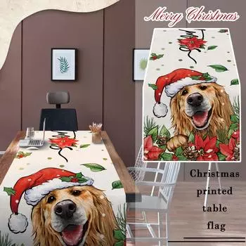 Рождественская дорожка на стол 33 X 183 см, льняная рождественская серия, дорожка на стол, украшение для кухонного обеденного стола One Size
