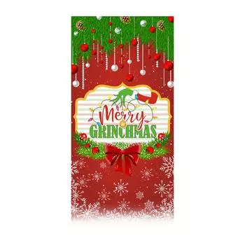 Рождественская дверь Ширина полиэфирной ткани Рождественские и новогодние украшения Рождественская дверная занавеска Рождественское украшение 180*90 см One Size