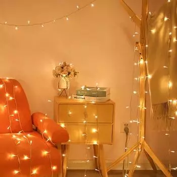 Рождественская елка 10 м для украшения комнаты, светодиодная гирлянда, 8 режимов, регулируемая вечеринка, свадьба, праздник, гирлянда, 220 В, вилка европейского стандарта