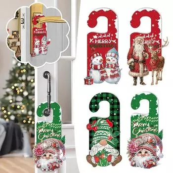 Рождественская елка алмазное искусство подвесные подвески комплект дверь деревянные дверные украшения подвеска Fo G5V6 green2-1pcs