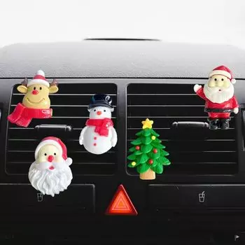 Рождественская елка Автомобильный декоративный зажим Автомобильные освежители воздуха Зажим для вентиляционного отверстия Санта-Клаус Автомобильное внутреннее украшение Подарок для автомобиля Декор