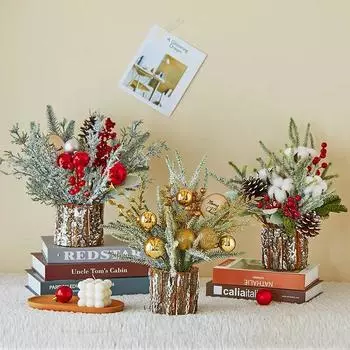 Рождественская елка для дома, спальни, украшения для вечеринок, декор рождественской елки со снегом, украшение рабочего стола на окно, рождественские елки 30cm красный