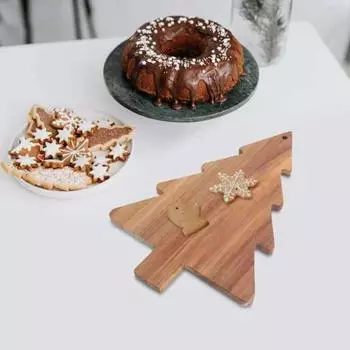 Рождественская елка Доска для закусок Деревянный поднос Сырная тарелка для закусок Разделочная доска Для нарезки суши Сервировочное блюдо Подносы для рождественских закусок Десертная тарелка для закусок Christmas Tree