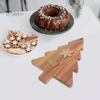 Рождественская елка Доска для закусок Деревянный поднос Сырная тарелка для закусок Разделочная доска Для нарезки суши Сервировочное блюдо Рождественские подносы для закусок Сэндвичи Десерты Christmas Tree