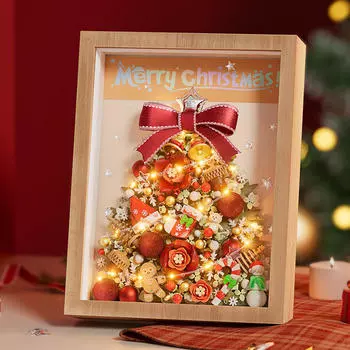 Рождественская елка фоторамка строительные блоки подарки на день рождения поделки уникальный рождественский орнамент красный