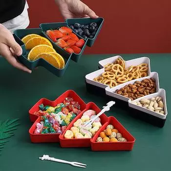 Рождественская елка Фруктовая тарелка Рождественские конфеты Закуски Украшения для вечеринки Для дома Рождественские подарки С Новым годом белый