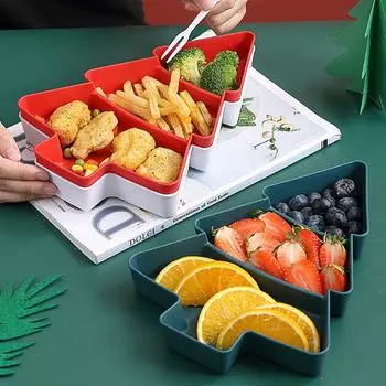 Рождественская елка Фруктовая тарелка Рождественские украшения для вечеринки для дома Рождественские подарки С Новым годом 1 pc красный