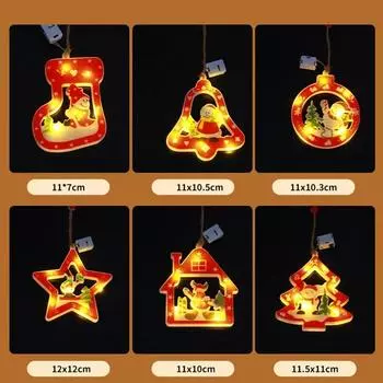 Рождественская елка гирлянда оконная лампа подвесное украшение Санта-Клаус украшения огни звезда снеговик внутренние огни елка декор