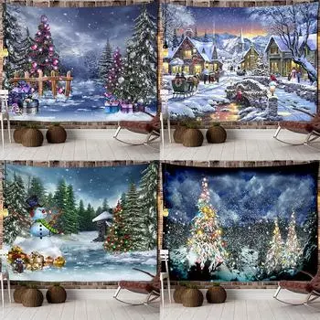 Рождественская елка, гобелен, подвесное рождественское украшение для дома, гостиной, спальни, новогоднее украшение 100x75cm