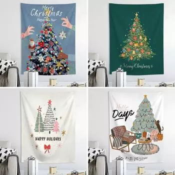 Рождественская елка, гобелен, рождественские украшения, реквизит для украшения вечеринки, рождественская подвесная ткань 100x75cm