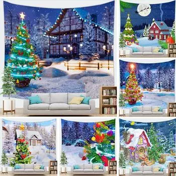 Рождественская елка гобелен Рождественский фон украшение гобелен настенный 100x75cm