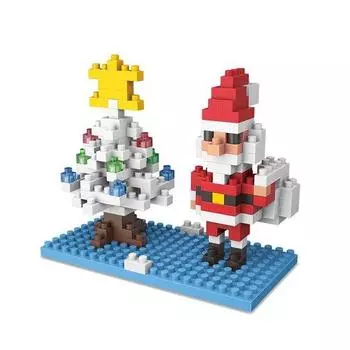 Рождественская елка и Санта из наноблоков 157 шт.