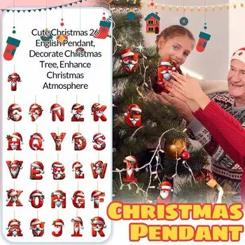 Рождественская елка из 26 букв, подвесное персонализированное украшение в виде рождественской буквы One Size