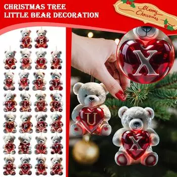 Рождественская елка из 26 букв, подвесное персонализированное украшение в виде рождественской буквы One Size