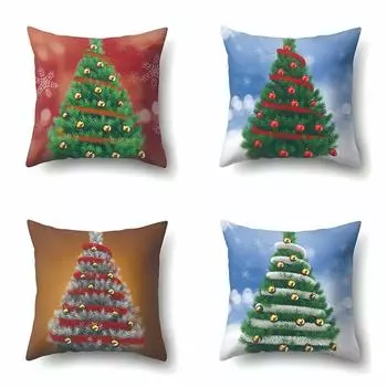 Рождественская елка, колокольчик, снежинка, наволочка, чехол для офисной подушки, чехол для подушки для гостиной, поясная наволочка 40x40cm