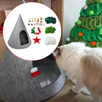 Рождественская елка, кошачья кровать, палатка, декоративная зимняя теплая конура, уютная полузакрытая