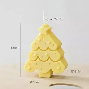 Рождественская елка Креативные ароматизированные свечи Реквизит для съемок сцены Соевый воск Ароматерапия Благовония Свечи Аксессуары Товары для дома Формы yellow
