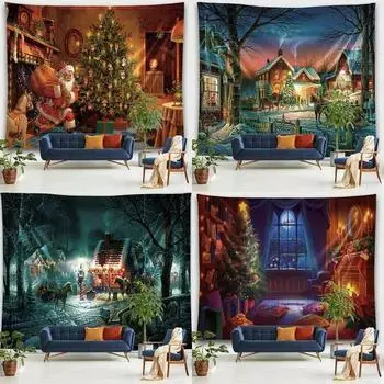 Рождественская елка креативный узор гобелен гостиная диван украшение дома рождественский подарок 100x75cm
