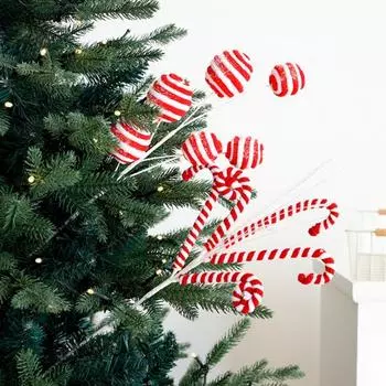 Рождественская елка, леденец, палочка для конфет, украшение на рождественскую елку, искусственный вьющийся стебель, украшение на Рождество, домашний офис, декор T