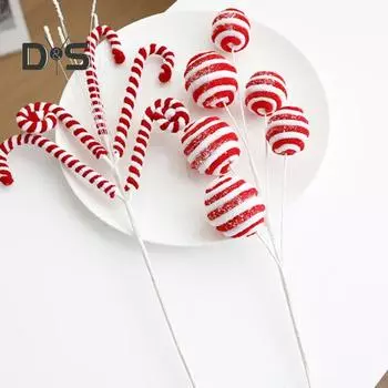 Рождественская елка, леденец, палочка для конфет, украшение на рождественскую елку, искусственный вьющийся стебель, украшение на Рождество, домашний офис, декор R