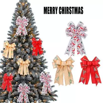 Рождественская елка Лента Бант Подвеска Рождественское украшение One Size золотой