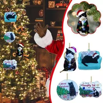 Рождественская елка мультяшный кот своими руками уникальный акриловый прекрасный праздничный праздничный инвентарь