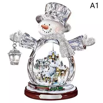 Рождественская елка Музыкальная шкатулка Снеговик Окно Стекло Водонепроницаемый ПВХ Наклейка Зимнее украшение на год 2D Рождественская елка Подвеска