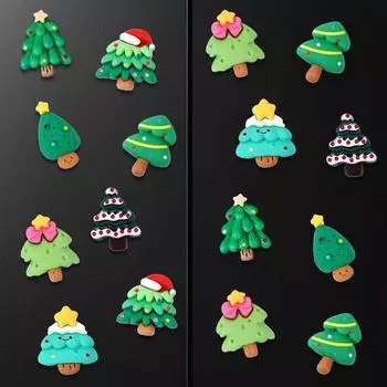 Рождественская елка наклейки на холодильник Рождественская атмосфера украшения холодильника милые смоляные магнитные наклейки на холодильник