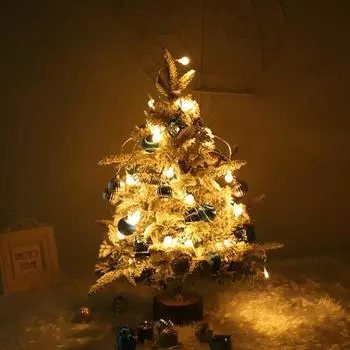 Рождественская елка Настольная искусственная флокированная маленькая елочная подвеска-украшение