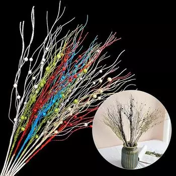 Рождественская елка Navidad, рождественские украшения, блестящие ветки, подвески Noel жёлтый