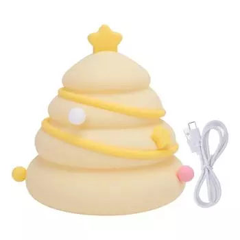 Рождественская елка ночник декоративный силиконовый милый детский ночник 3 уровня затемнения перезаряжаемый прикроватный светильник L