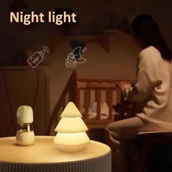 Рождественская елка ночник силиконовый светильник для домашних животных красочная атмосфера спальня лампа USB светодиодный ночник рождественское украшение подарок