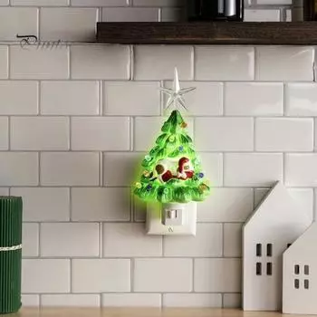 Рождественская елка, ночник, смоляной светильник для спящей собаки с выключателем вкл./выкл., винтажный светильник в виде щенка на рождественскую елку для декора спальни US Plug